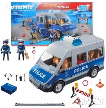 Полицейски автобус със звук и светлини Playmobil 71716 78 части 