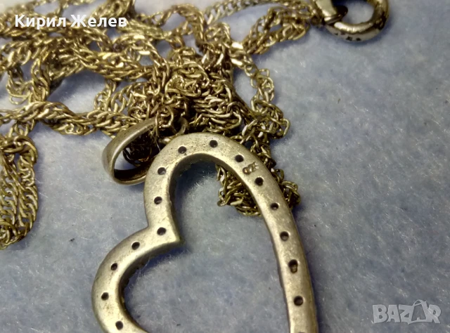 СРЕБЪРЕН ПЕНДАНТ СЪРЧИЦЕ СРЕБРО 925 с ЦИРКОНИ и СРЕБЪРНА 925 ВЕРИЖКА с ПОСРЕБРЕНА ЗАКОПЧАЛКА 49772, снимка 11 - Колиета, медальони, синджири - 50489534