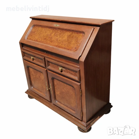 Старинно писалище тип „секретер“, изработено от масивно дъбово дърво, снимка 3 - Антикварни и старинни предмети - 53692592
