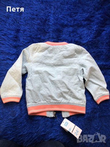 Бебешко дънково яке за момиче, снимка 5 - Бебешки якета и елеци - 34500443