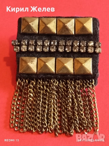 Старинна етнографски стил месингова брошка украшение за носия колекция 29213, снимка 3 - Други - 52570044