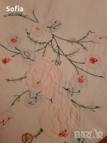 Старинни много голями покривки с апликации и ръчна бродерия-50-60те, снимка 10 - Антикварни и старинни предмети - 33883012