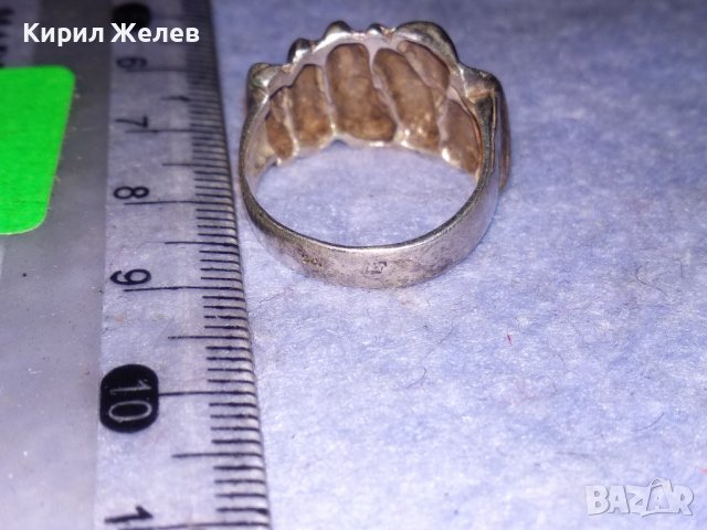 ШАРМАНТЕН СРЕБЪРЕН БЕЛ ЕПОК СТИЛ ПРЪСТЕН ОКСИДИРАНО СРЕБРО 925 МАЙСТОРСКА РЪЧНА ИЗРАБОТКА 36590, снимка 8 - Пръстени - 39980008