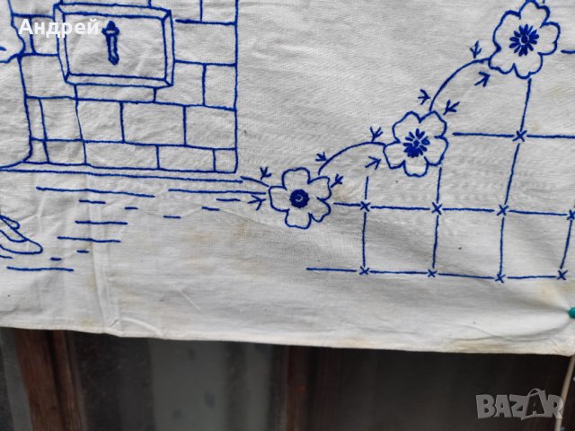 Старинен бродиран ковьор,покривка за стена #210, снимка 4 - Антикварни и старинни предмети - 40681601