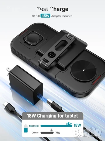 4 в 1 зарядна станция за Samsung , за iPhone , за iPad,таблет от NeotrixQi, снимка 6 - Безжични зарядни - 51169083