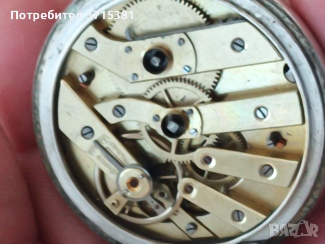 Сребърен джобен часовник , снимка 3 - Джобни - 52121182