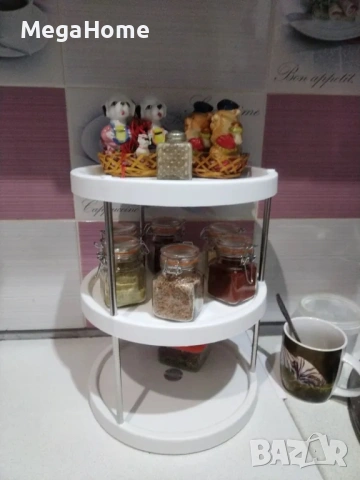 Въртящ се органайзер на 3 нива 360 градуса за кухня и баня, снимка 5 - Други стоки за дома - 53138755