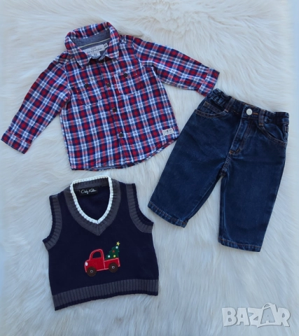 Бебешка риза H&M дънки Next и пуловер 6-9 месеца, снимка 11 - Комплекти за бебе - 52799034