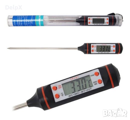 Термометър TP-101, храни и течности, тип шило, -50°C до 300°C, 105mm, снимка 1 - Друга електроника - 42619640