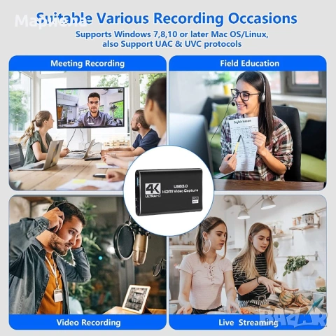 HDMI към USB аудио и видео конвертор за стрийминг 4К, снимка 8 - Друга електроника - 53189709