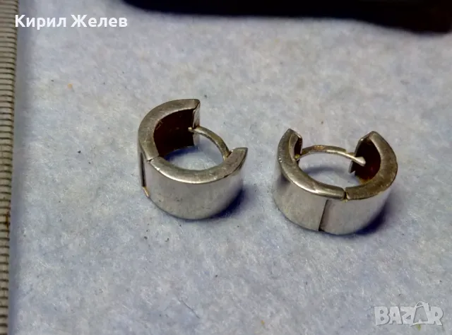 ЕЛЕГАНТНИ АНГЛИЙСКИ Тип ЗАКОПЧАВАНЕ СРЕБЪРНИ ОБЕЦИ СРЕБРО 925 МАЙСТОРСКА ВИНТИДЖ ИЗРАБОТКА 38695, снимка 7 - Обеци - 49600690