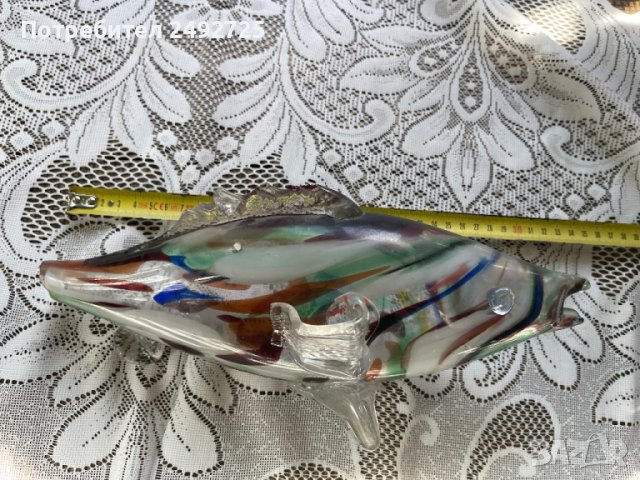 Фигура Риба Мурано стъкло цветно, снимка 2 - Други - 44510153