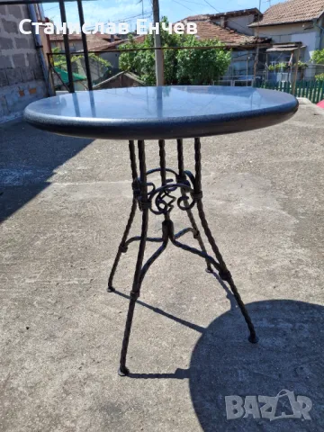 Масичка от ковано желязо с каменен плот, снимка 2 - Други - 50210958