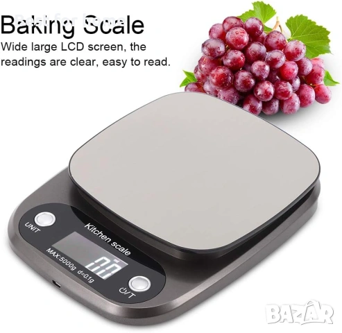 5 кг/0,1 г LCD цифрова кухненска везна, снимка 3 - Други - 53451525