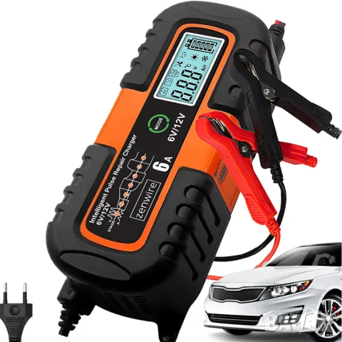 Интелигентно зарядно за акумулатор 6V/12V 6A с LCD дисплей
