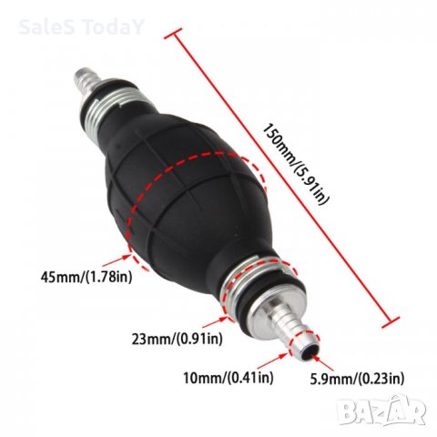 Подкачваща помпа, за дизел, гумена, 8мм или 10мм, снимка 5 - Аксесоари и консумативи - 26630159