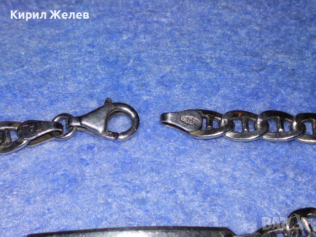 ПРЕКРАСНА ИТАЛИАНСКА СРЕБЪРНА ГРИВНА СРЕБРО 925 ITALY с БЯЛА ПОЗЛАТА ВИНТИДЖ ПЛЕТКА 43212, снимка 12 - Гривни - 44692247