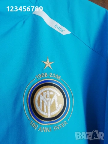 Inter Milan 1908-2008 Nike 100 Anni оригинална юбилейно колекционерско футболно яке горнище Интер, снимка 3 - Спортни дрехи, екипи - 53375632