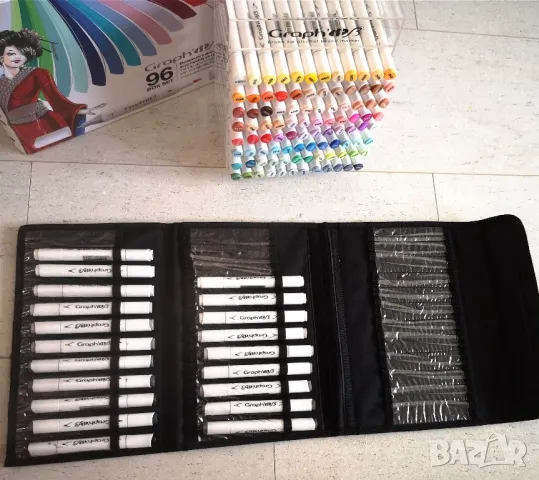 Комплект двувърхи алкохолни маркери Graph'it BRUSH 96 + още 20 цвята, снимка 6 - Архитекти - 48291193