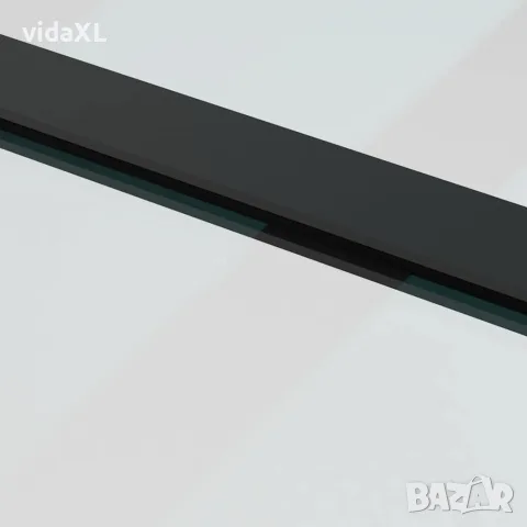 vidaXL Плъзгаща се врата с механизъм черна 102x205 см ESG стъкло, снимка 8 - Интериорни врати - 56147127