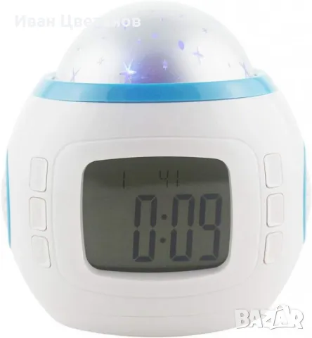 Будилник с прожекционна лампа – магията на звездното небе във вашата стая +музика, снимка 2 - Детски нощни лампи - 49214939