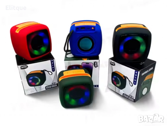 Мини преносима Bluetooth колонка с RGB LED светлини и Super Bass
