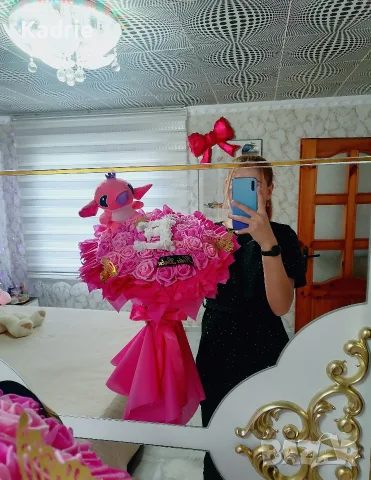 вечен букет 51🌹 стич 👑, снимка 6 - Романтични подаръци - 55978818