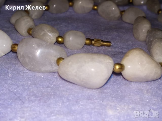 МЛЕЧЕН КВАРЦ - ПРЕКРАСНО РЕТРО АР НУВО СТИЛ КОЛИЕ от ПОЛИРАНИ ПОЛУСКЪПОЦЕННИ КАМЪНИ и БРОНЗ 34697, снимка 10 - Колиета, медальони, синджири - 39189611