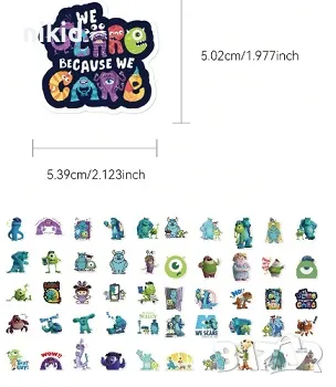 50 бр Monsters Университет за таласъми самозалепващи лепенки стикери за украса декор картонена торта, снимка 3 - Други - 47598276