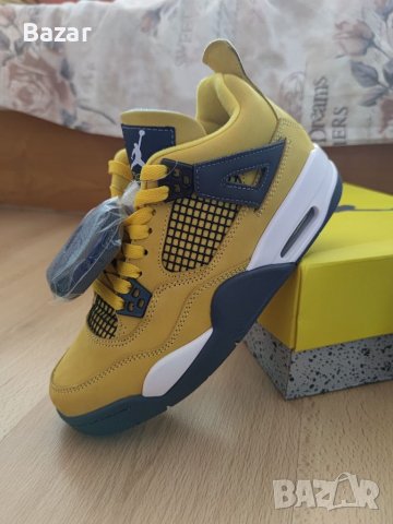 Nike Air Jordan Retro 4 Yellow Lightning Кецове Обувки Маратонки Нови Дамски Размер 39 Номер , снимка 12 - Кецове - 38604246