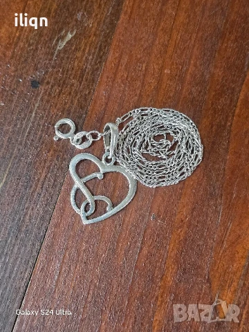 Сребърен синджир с висулка. 44см. Цена 22,99лв. За Севлиево безплатна доставка., снимка 2 - Колиета, медальони, синджири - 51320188