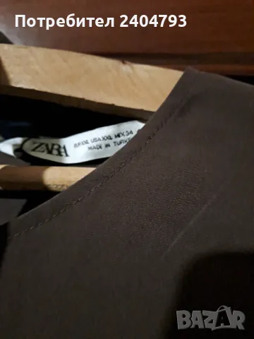 Продавам кафява блуза/риза, марка Zara, нова, с етикет, снимка 3 - Ризи - 49119095