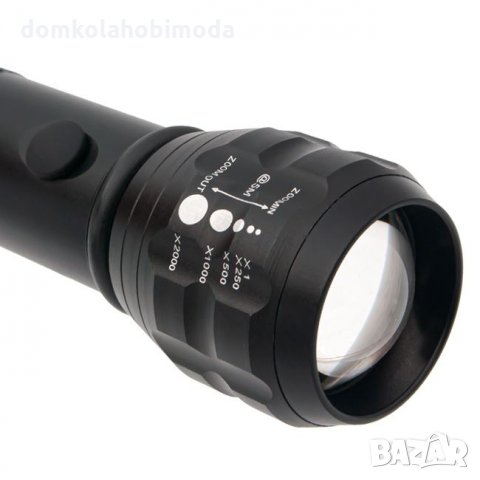 LED фенер с ремък за носене, Компас, 5х3х30 см, Zoom ефект, GREE XML-T6, снимка 5 - Екипировка - 35833705