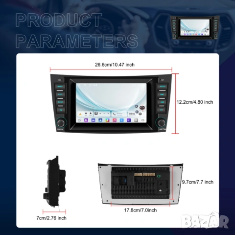 Мултимедия, Mercedes, E Class, Двоен дин, Мерцедес, W211, E200, E220, E270, Е320, Android, CLK клас, снимка 7 - Аксесоари и консумативи - 50311477