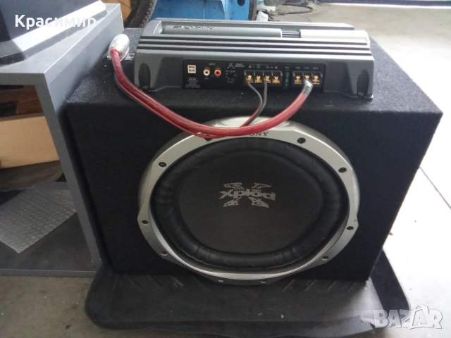 Бас каса Sony 12" с усилвател Sony 350W, снимка 7 - Ресийвъри, усилватели, смесителни пултове - 52809669