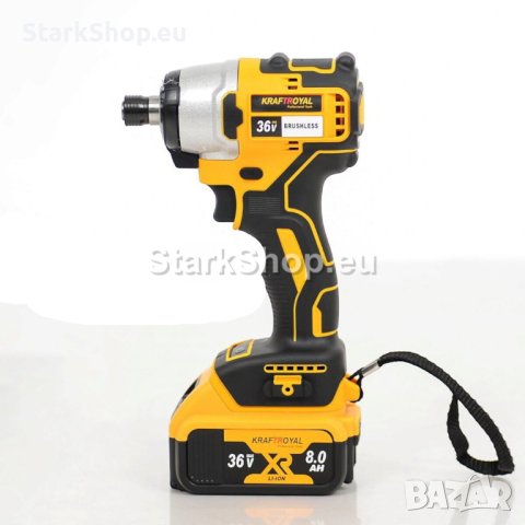 Професионални Акумулаторни безчеткови импакт и винтоверт 36V 8AH В КУФАР KRAFTROYAL, снимка 4 - Винтоверти - 41670345