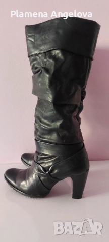 Гръцки кожени ботуши на висок ток, снимка 6 - Детски боти и ботуши - 52351346