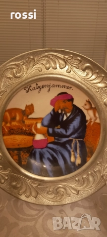 Vintage. Нови. BMF "Махмурлук след препиване" Немски чинии калай-порцелан. Чиния., снимка 6 - Антикварни и старинни предмети - 39920785