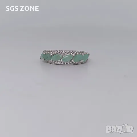 Сребърен Пръстен с Рубин, Сапфир, Изумруд, Турмалин с Прозрачен Топаз, снимка 9 - Пръстени - 50310201