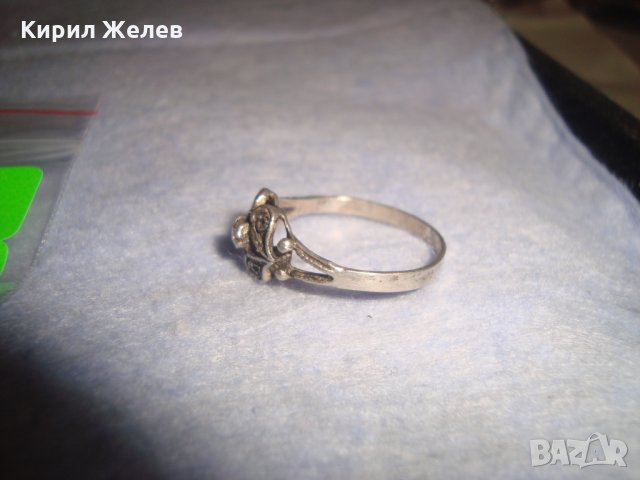 СТАРИНЕН СРЕБЪРЕН ПРЪСТЕН СРЕБРО 925 ФИЛИГРАННА МАЙСТОРСКА РАБОТА с ФАСЕТИРАН ЦИРКОН 25960, снимка 8 - Антикварни и старинни предмети - 35950883