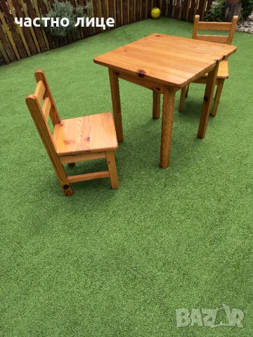 маса и стол детски от естествено   дърво, снимка 3 - Мебели за детската стая - 50463225