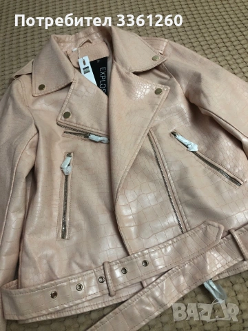 Дамско кожено яке, снимка 3 - Якета - 53409132