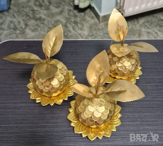 Златна ябълка на изобилието и парите, снимка 6 - Декорация за дома - 28058723