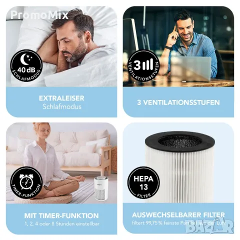 Пречиствател за въздух Maxxmee 09640 Въздухопречиствател Преносим Портативен, снимка 2 - Овлажнители и пречистватели за въздух - 49736531