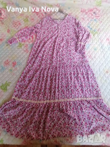 Miss Lady дълга рокля на цикламени цветчета, снимка 2 - Рокли - 41504703