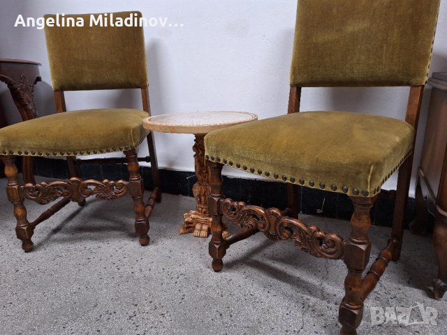 два броя столове с дърворезба , снимка 5 - Столове - 44261635