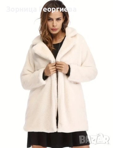 Дамско палтенце с изкуствен косъм , снимка 1