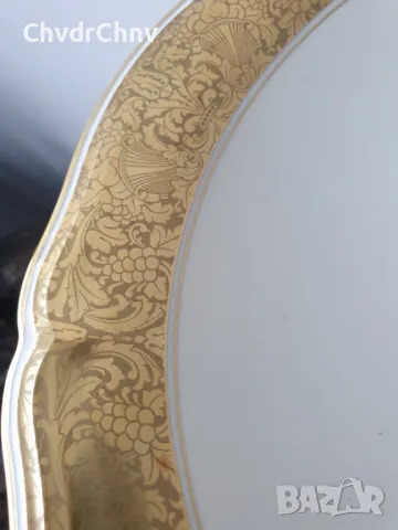 Rosenthal Bahnhof Selb 34см/стара Розентал Чипъндейл немска порцеланова чиния-купа, снимка 6 - Антикварни и старинни предмети - 50338669