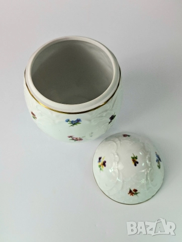 Порцеланово яйце с флорална декорация - Lindner, снимка 3 - Декорация за дома - 52813631