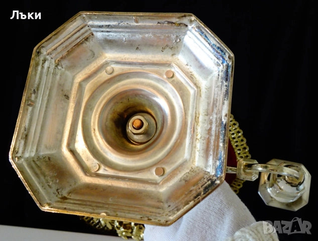 Посребрен свещник тройка,троен свещник от мед. , снимка 9 - Антикварни и старинни предмети - 52978362